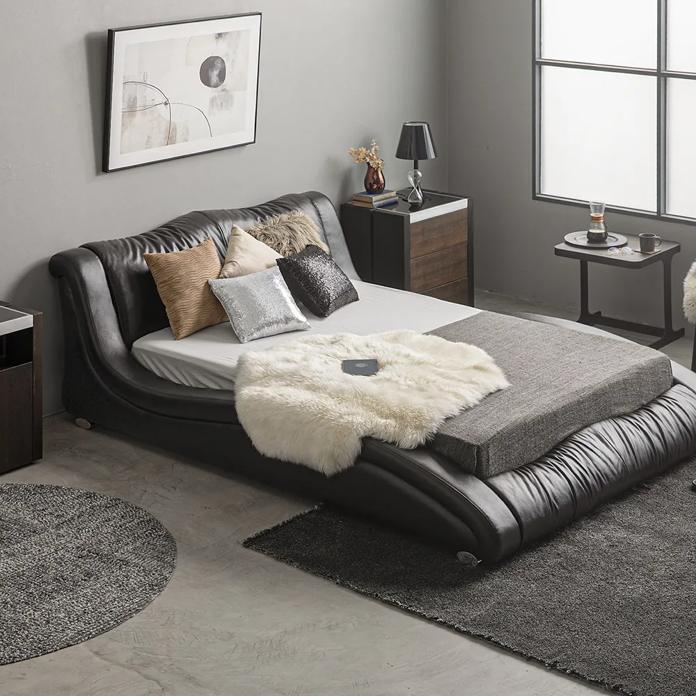 アルモニア　黒 ダブルベッドフレーム 曲線デザイン ARMONIA（アルモニア） ベッドフレーム キングサイズ インテリア 高級